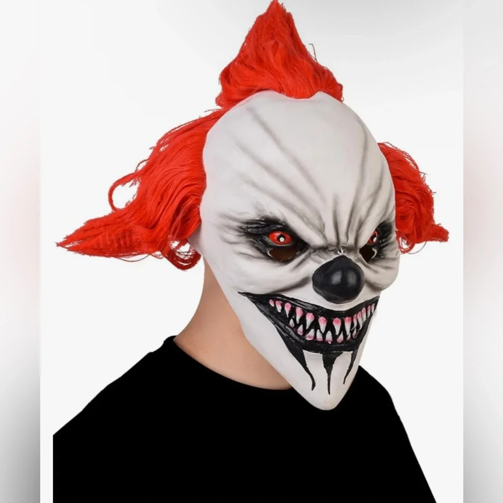 Halloween Scary Clown Mask, Realistic Horror Mask for Adults Men Cosplay Costume